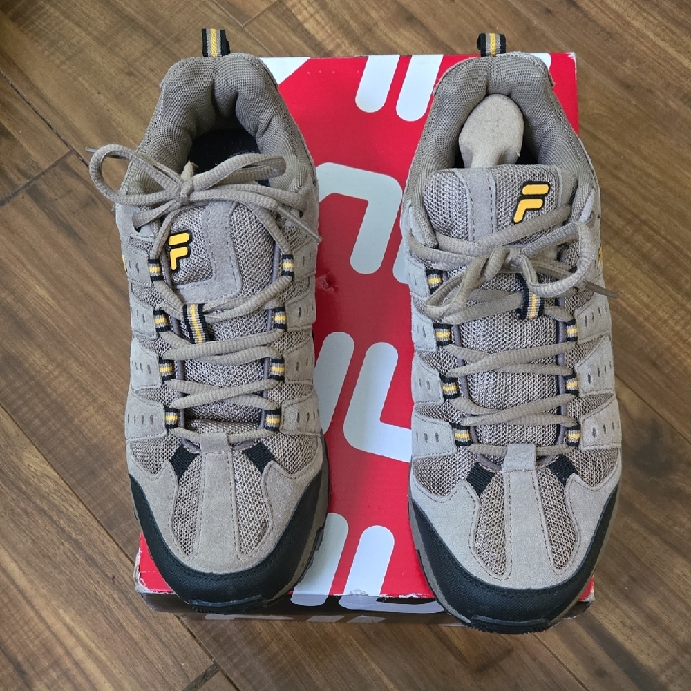 Fila Beige and Black Athletic Shoes